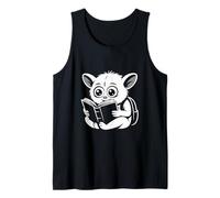 Adorable Tarsier Student Monochrome Book Lover Tank Top