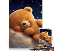 Adorable Teddy Bear 1000 Piece Jigsaw Puzzles Logic Play DownTime Game Family Enjoyable Xmas Santa Gift (38x52cm)