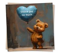 Adorable Teddy Bear Thank You Card - Thank You So Much - Appreciation Card