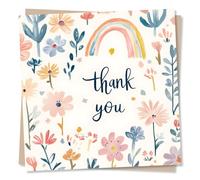 Adorable Thank You Card For A Loved One - Rainbow, Flower, Nature - Appreciation, Gratitude - Beautiful - For a Special Someone, Family, Friend, Relative, Teacher, Partner