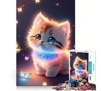 Adorable Tiny Kitten 1000 Pieces Puzzles for Adults Relax Game Tension Relief Fun Challenge Birthday Surprise (50x75cm)