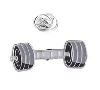 Adorable Training Mouse Brooch Pin Youthful Mouse Exercise Lapel Pin Alloy Barbell Pin Jewelry for Modern Wardrobe