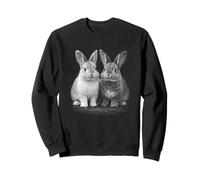 Adorable twin rabbits bunny friends Sweatshirt