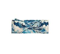 Adorable Ukiyo-e style waves Print Baby Bow Headband â€“ Cute Delicate Hairband â€“ Soft Stretchy Princess Headbands
