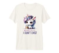 Adorable Unicorn Drinking Coffee Cute Quote Premium T-Shirt