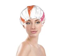 Adorable Valentine'S Day Gnomes Prints Shower Cap Double Layer Lined Waterproof Bathing Shower Hat