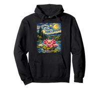 Adorable Van Gogh Axolotl Starry Night Inspired Mystery Lake Pullover Hoodie