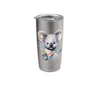 Adorable Watercolor Koala with Eucalyptus Floral Bouquet Stainless Steel Insulated Tumbler