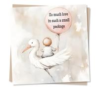 Adorable Welcome to the World Card for Newborn Girl - So Much Love In Such A Small Package - Baby, Love, Pink - For New Parents, Friend, Family, Relative