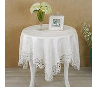 Adorable White Lace Table Cover Waterproof Tablecloth for Coffee Table 90x150cm Perfect for Small Tables Elegant Design for Home Decor