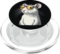 Adorable White Rat with Cute Eyewear for Mouses Lovers PopSockets PopGrip for MagSafe