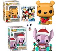 Adorable Winnie The Pooh Pop! Figure Sleepy Bear Exclusive Bundled with Classic Thumper from Bambi + KeyPin Blind Box + Mickey Mouse Trading Cards 4 Items