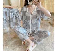 Adorable Womens Sleepwear Three Piece Pajama Set Featuring a Stylish Top, Comfortable Shorts, and Long Pants (L Grey)