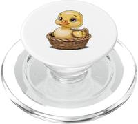 Adorable Yellow Duckling In Woven Basket Nursery PopSockets PopGrip for MagSafe