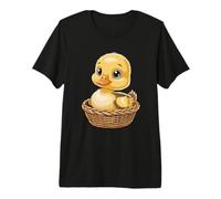Adorable Yellow Duckling in Woven Basket Nursery Premium T-Shirt