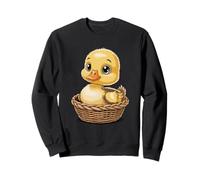 Adorable Yellow Duckling In Woven Basket Nursery Sweatshirt