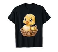 Adorable Yellow Duckling in Woven Basket Nursery T-Shirt