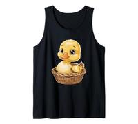 Adorable Yellow Duckling in Woven Basket Nursery Tank Top