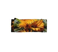 Adorable yellow sunflower on a brown background Print Baby Bow Headband – Cute Delicate Hairband – Soft Stretchy Princess Headbands