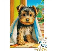 Adorable Yorkshire Terrier Pup Jigsaw Puzzles Puzzle for Adults Kids. 1000 Pieces Impossible Challenge Toy Educational Games Home Decoration for Adults& Kids Age 14 Years Up 52x38cm/1000pcs