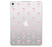 AdorableWhimsy Cute Bows & Hearts Case for iPad 10th Generation 2022 10.9"/ iPad (A16) 11th Gen 2025 11" Kawaii Bowknot Design Clear Protective Tablet Cover Shockproof Hard Shell for Women Girls