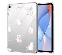 AdorableWhimsy Cute Bunny Bow Case for iPad 10th Generation 2022 10.9"/ iPad (A16) 11th Gen 2025 11" Aesthetic Lovely Animal Design Clear Protective Slim Tablet Cover Shockproof Transparent Hard Shell