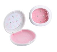 AdorableWhimsy Cute Retainer Case with Silicone Pad, Portable Slim Aligner Case Orthodontic Retainer Box, Denture Storage Container Travel Mouth Guard (Bow Tulip)