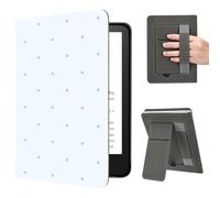 AdorableWhimsy for Basic Kindle 11th Generation Case 6 Inch 2024/2022 Release Cute Polka Dot Light Blue Classic Vintage Aesthetic Design Soft PU Leather Cover with Auto Sleep Wake, Stand & Hand Strap