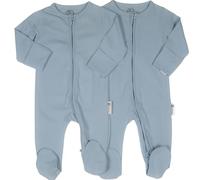 AdoraCub 2-Pack Baby Sleepsuits 2 Way Zips, Organic Cotton | White, Pink with Love Heart & Blue | Soft, Comfortable, Breathable | Newborn size to 2 yrs | Wrapped in gift box