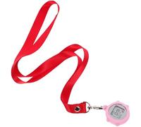 Adorainbow Pocket Watch with Neck Lanyard and Key Buckle Round Face | Red Silicone and Alloy Design, Necklace or Pocket Carry, Suitable for Doctors, Healthcare Workers, Scrubs and Field Work