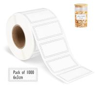 adorbox White Sticky Labels Stickers, 1000 Pcs Self Adhesive Address Labels Roll (60mm x 30mm), Blank Sticker Label for Kitchen Freezer, Food Container, Jars and Office Name Tag