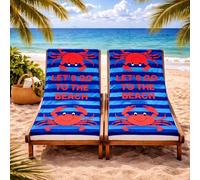 Adore 2 Pack Microfibre Beach Towels 70x140cm - Sand Free Lightweight Quick Dry - Soft Travel Towels for Beach and Pool, Lets Go