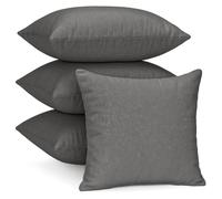 Adore 4 x Luxury Plain Chenille Cushion Cover Soft Covers 43 x43cm, 17x17, Grey