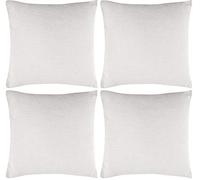 Adore 4 x Luxury Plain Chenille Cushion Cover Soft Covers 43 x43cm, 17x17, Light Grey