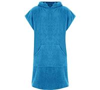 Adore Adults Hooded 100% Cotton Changing Robe with Pocket Beach Terry Towelling Poncho Towel Swimming Surf (AQUA, S/M)