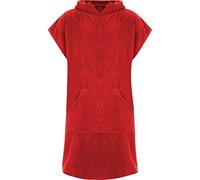 Adore Adults Hooded 100% Cotton Changing Robe with Pocket Beach Terry Towelling Poncho Towel Swimming Surf, 2XL/3XL, Red
