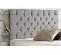 Adore Designs Chesterfield Chenille 2Ft6 Small Single 24" Headboard - Light Grey