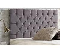 Adore Designs Chesterfield Chenille 3Ft Single 24" Headboard - Charcoal