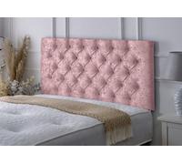Adore Designs Chesterfield Crushed Velvet 2Ft6 Small Single 24" Headboard - Pink