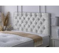 Adore Designs Chesterfield Crushed Velvet 3Ft Single 24" Headboard - Silver