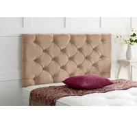 Adore Designs Chesterfield Plush Velvet 2Ft6 Small Single 24" Headboard - Coffee