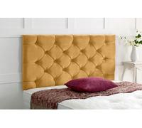 Adore Designs Chesterfield Plush Velvet 2Ft6 Small Single 24" Headboard - Turmeric