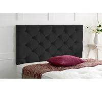 Adore Designs Chesterfield Plush Velvet 4Ft6 Double 24" Headboard - Black