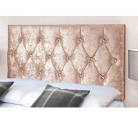 Adore Designs Diamond Cut Crushed Velvet 4Ft6 Double 20" Headboard - Champagne