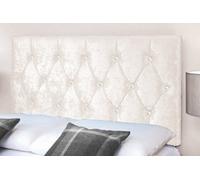 Adore Designs Diamond Cut Crushed Velvet 4Ft6 Double 20" Headboard - White
