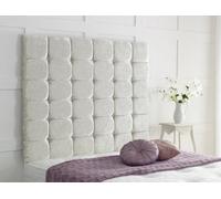 Adore Designs High Cubed Crushed Velvet 3Ft Single 36" Headboard - Cream