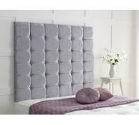 Adore Designs High Cubed Crushed Velvet 3Ft Single 36" Headboard - Grey