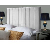 Adore Designs Portland Plush Velvet 4Ft Small Double 36" Headboard - Silver