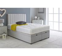 Adore Designs Portland Plush Velvet Ottoman Storage Bed, With Ortho Mattress - 4Ft Small Double - Silver