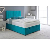 Adore Designs Portland Plush Velvet Ottoman Storage Bed, With Pillow Top Mattress - 4Ft6 Double - Mallard